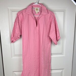 Emily McCarthy Pink Collared Short Sleeve Dress - XS